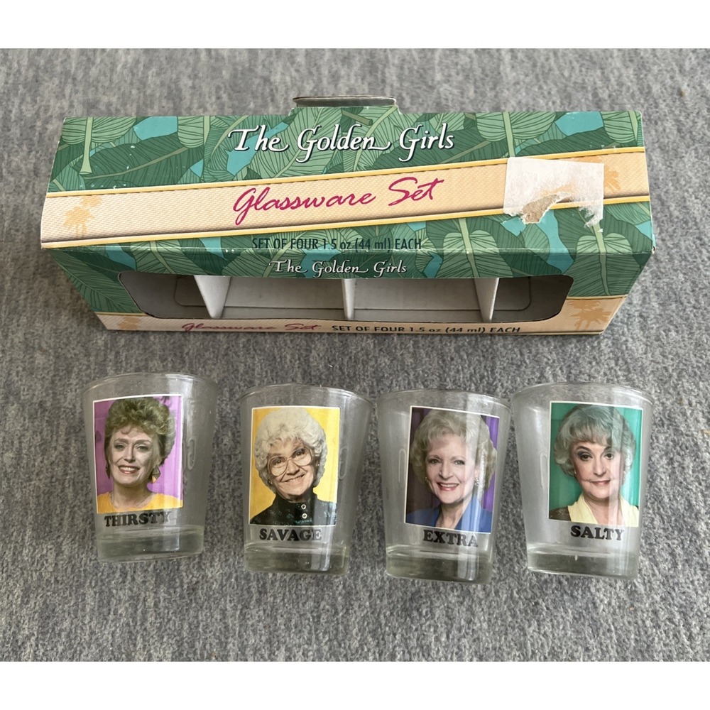 Shot Glasses The Golden Girls Thirsty/Salty/ Extra/Savage 1.5-Ounce Set Of 4 New